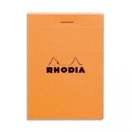 RHODIA BLOC DE DIRECTION COUVERTURE ORANGE 80 FEUILLES (160 PAGES) FORMAT A6 RÉGLURE 5X5