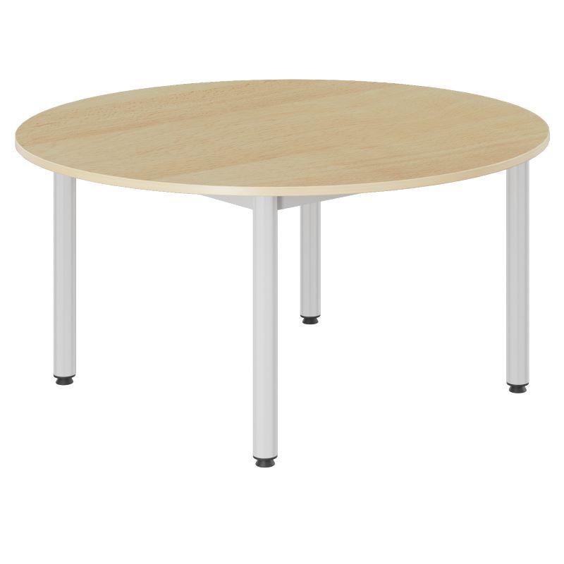 Table ronde maternelle - Diamètre 120 cm - Plateau mélaminé hêtre miel - Normes NF et environnementales_0