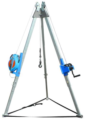 Tripode télescopique avec treuil de levage DDBC0266 - Charge maxi 500 kg - Hauteur réglable 1780 à 2730 mm_0