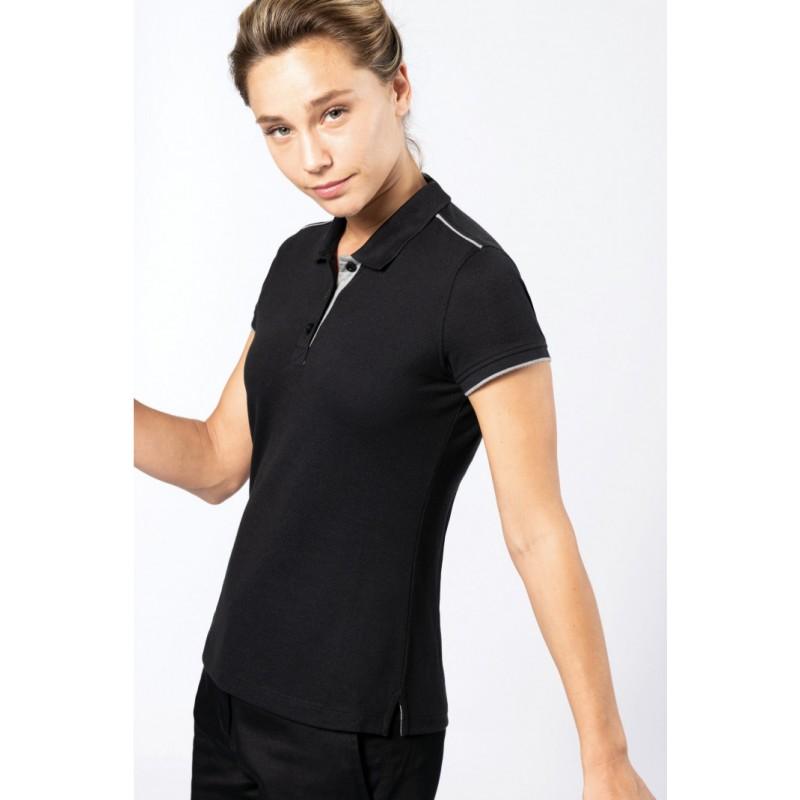 WK271 - Polo DayToDay contrasté manches courtes femme - 65% polyester / 35% coton - Lavable à 60° - Traitement antiboulochage_0