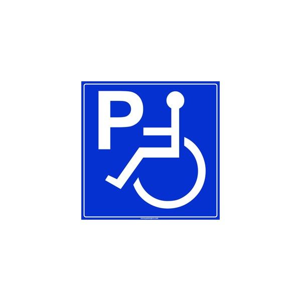 1822 - Panneaux pour fixation murale - Handicap accès parking - Formats 30x30 cm à 50x50 cm - Autocollant vinyle, plastique rigide, métal rigide_0