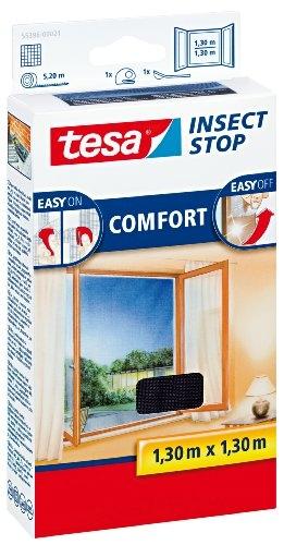 TESA 55396-00021-00 Comfort - Moustiquaire pour fenêtre anthracite - Résistante aux UV et lavable jusqu'à 30°C_0