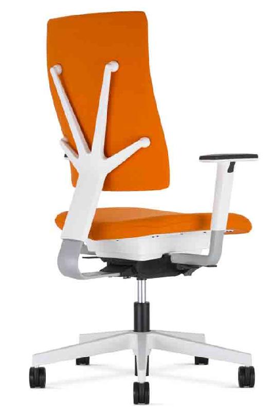 4ME / FAUTEUIL DE BUREAU AVEC ACCOUDOIRS PIED LAQUÉ ORANGE_0