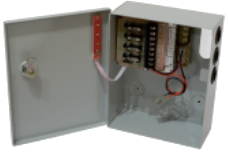 Alimentation vidéo 3A - 4 sorties fusiblées 1A avec chargeur batterie - coffret métal_0