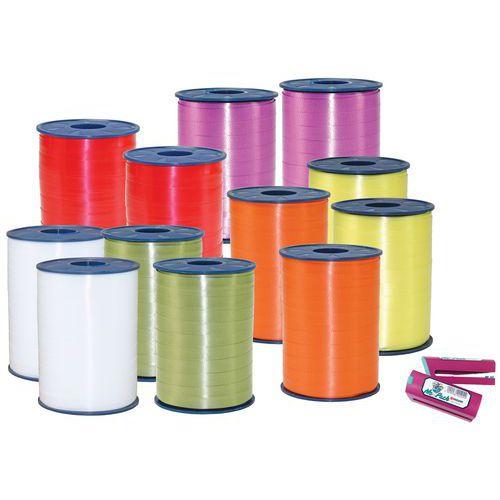 ASSORTIMENT RUBANS CADEAUX 12 COLORIS - ROULEAU 500M - BUNZL