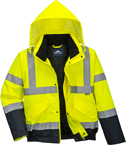 Blouson HV bicolore jaune marine S266 - XL - bandes réfléchissantes, imperméable et rembourré_0