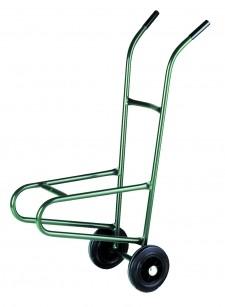 Diable de transport pour chaises de collectivités - acier, roues 200 mm, finition vert RAL 6005_0