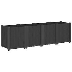 Helloshop26 - Jardinière bac lit surélevé plantes fleurs terrasse jardin 160 x 40 x 53 cm polypropylène noir 02_0037462 - 3000217852369_0
