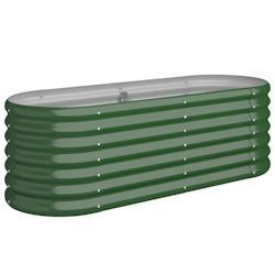 Helloshop26 - Jardinière bac lit surélevé plantes fleurs terrasse jardin de jardin acier enduit de poudre 114 x 40 x 36 cm vert 02_0039571 - 300021_0