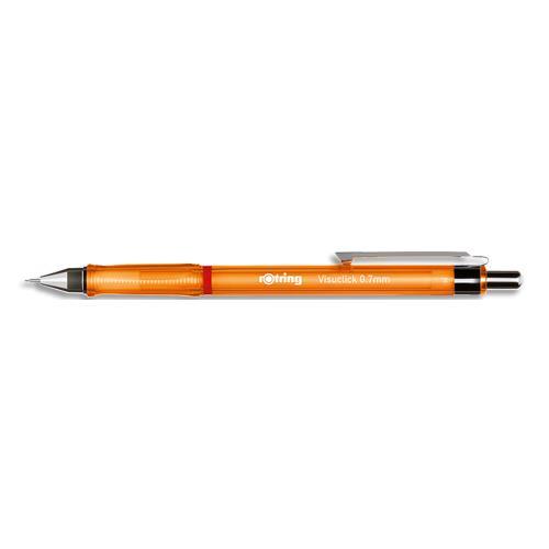 PORTEMINE ROTRING VISUCLICK A MECANISME A DECLIC - LARGEUR DE TRAIT 0,7MM - MINE HB - COLORIS ORANGE