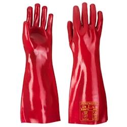 Portwest - Gants de protection contre les liquides en PVC 45cm Rouge Taille 10 - 5036146010721_0