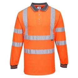 Portwest - Polo manches longues en maille nid d'abeilles HV Orange Taille M - M orange polyester 5036108181827_0
