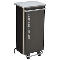 Rossignol - Poubelle mobile à pédale 110L NOMADE - autres déchets gris manganèse/gris - gris métal 57266_0