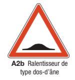 Signalisation de danger type A2b - Panneau de ralentisseur dos-d'âne - Dimensions de 500 à 1500 mm_0