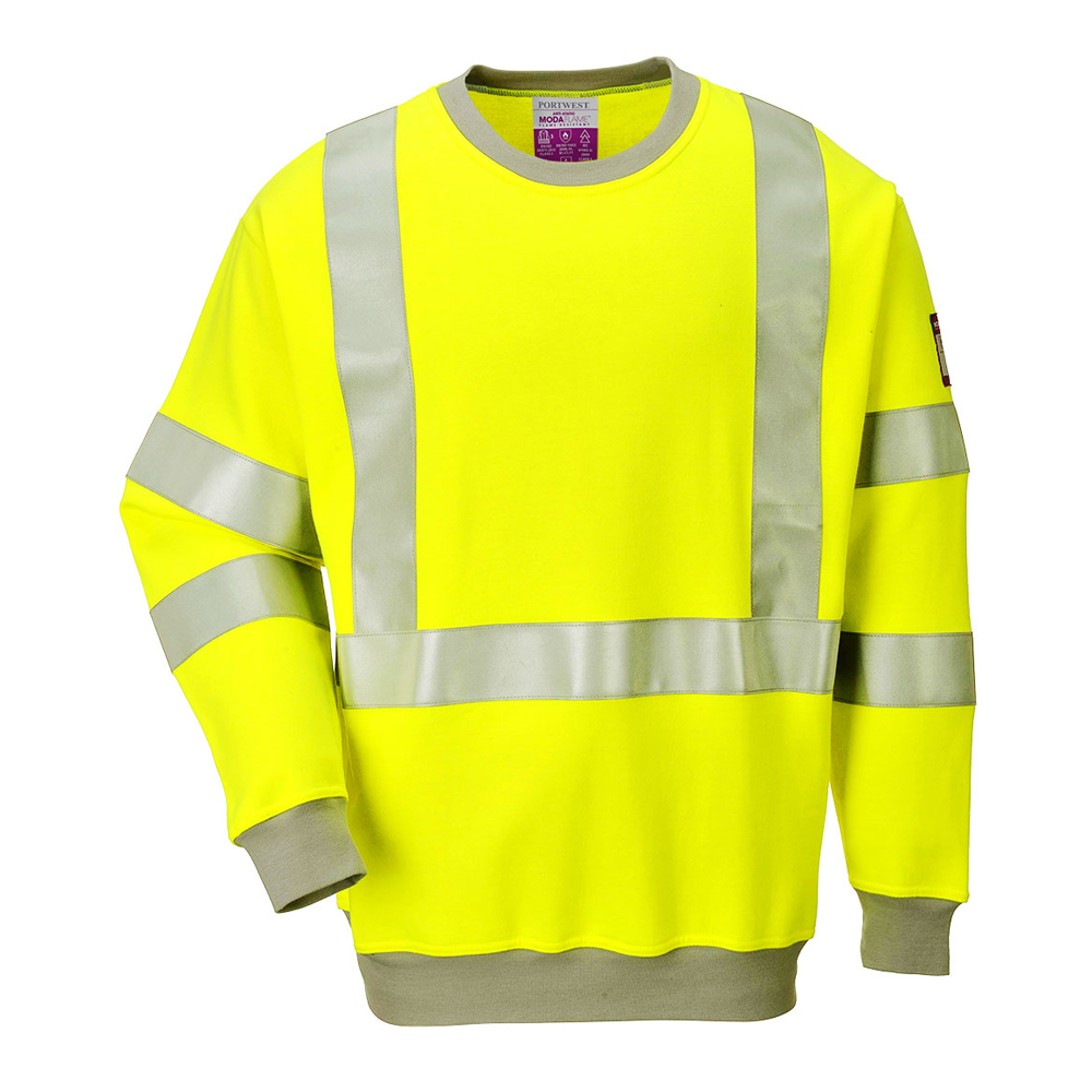 Sweat-Shirt HV antistatique MODAFLAME FR72, arc électrique et retardateur de flamme (Jaune) - PCLFHV100-S - Portwest_0