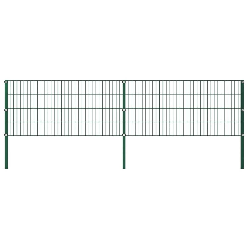 Vidaxl panneau de clôture avec poteaux fer 3,4 x 0,8 m vert 278605_0