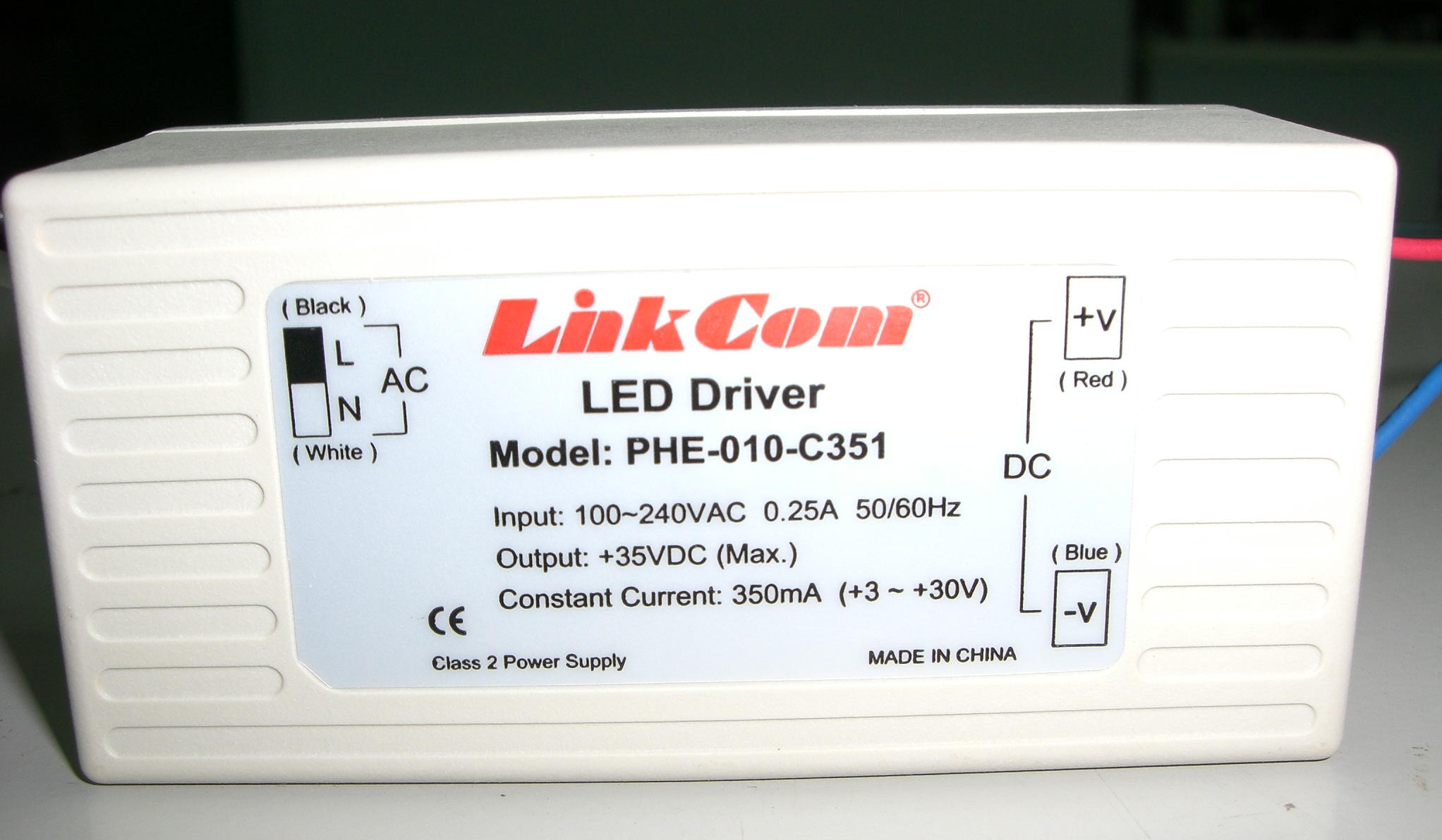Alimentation continue AC/DC pour LED - Tension d'entrée 3 à 48V - Courant 200 à 800mA - 10W - IP67_0