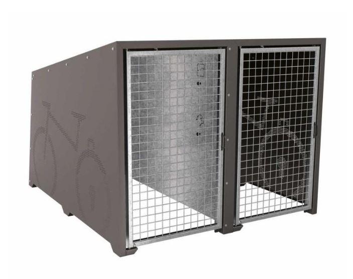 Box à vélos - Structure en tôle galvanisée - Fabrication Française - Dimensions : H:1450mm x l:1820mm x P:2055mm_0