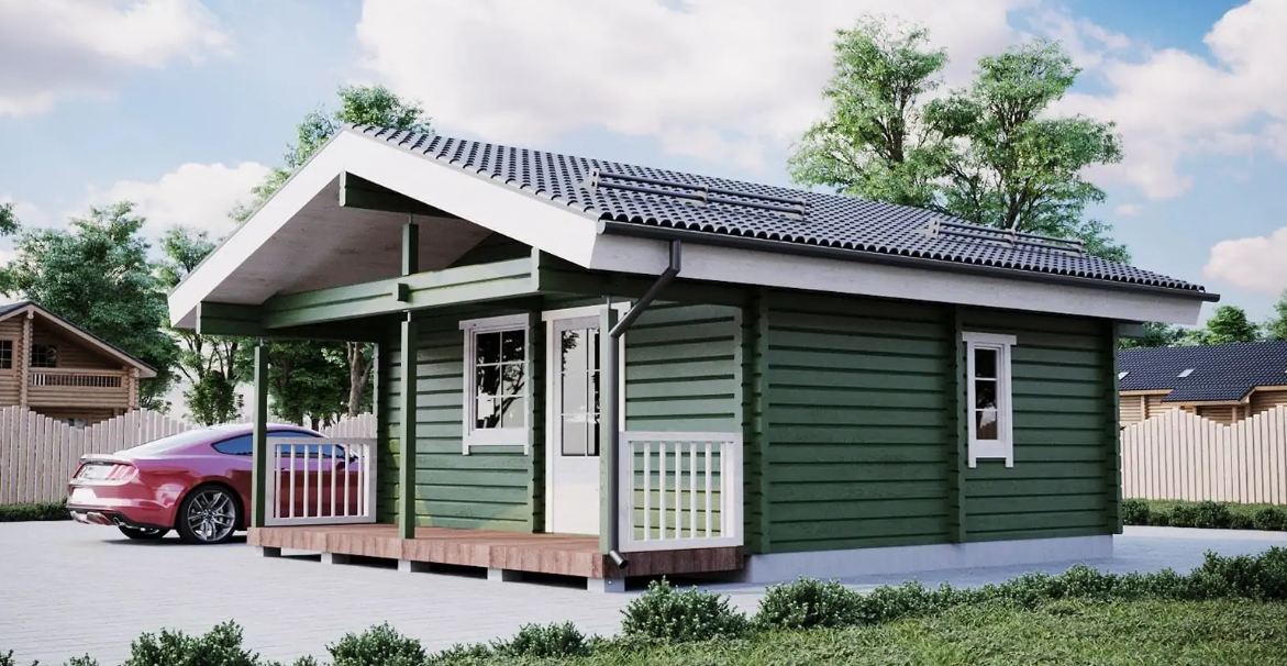 Camping cabin 1 en kit - Palmatin - Terrasse extérieure - 26,3 m² - 2 chambres - 1 salle de bain_0