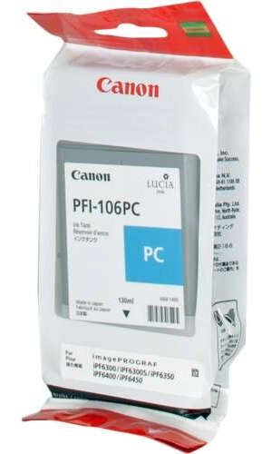 Canon PFI106 Cyan Photo Cartouche d'encre ORIGINALE - PFI106PC/6625B001 - PFI106PC_0