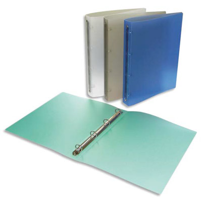 CLASSEUR 4 ANNEAUX 30 MM - A4 - POLYPROPYLENE 4/10E - DOS 4 CM - COLORIS ASSSORTIS TRANSLUCIDE FUN