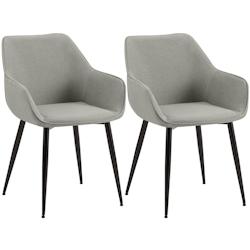 CLP Chaise de salle à manger Luena Gris clair/Tissu - gris textile 327452_0