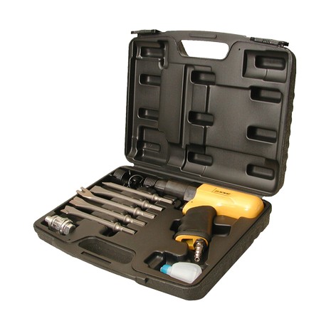 Coffret marteau-burineur pneumatique RC 210 mm PRO Lacme - 7 joules - 2.500 c/mn - Avec 5 burins et accessoires_0
