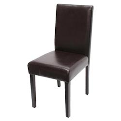 Décoshop26 - Chaise de salle à manger cuisine en synthétique marron pieds en bois foncé design moderne  04_0002341 - marron 3000269232690_0
