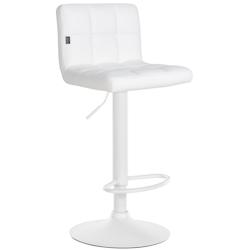 Décoshop26 - Tabouret de bar chaise haute de bar pied trompette métal blanc siège synthétique blanc TDB10614 - blanc 3002467332691_0