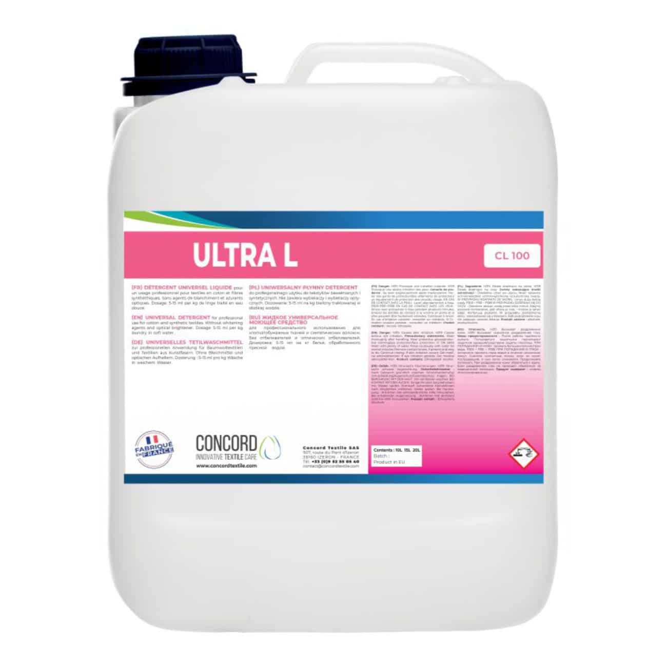 Détergent universel professionnel liquide concentré - traitement textile pour linge courant, couleur et blanc_0