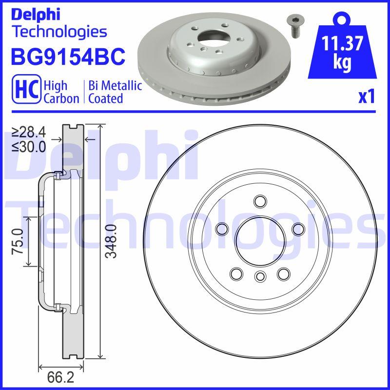 Disque de frein ventilé Delphi BG9154BC - boîte de 2 - côté avant_0