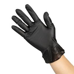 Gants vinyle non poudrés Hygiplas noirs S (lot de 100) - UNFJ748-S_0