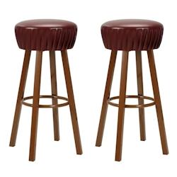 HELLOSHOP26 tabourets de bar design chaise siège similicuir rouge 1202086 x2 - 3002324766256_0