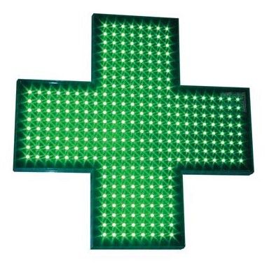 Mini croix a led simple face - enseigne pharmacie - sarl identy sign - dimensions : 480 x 480 mm_0
