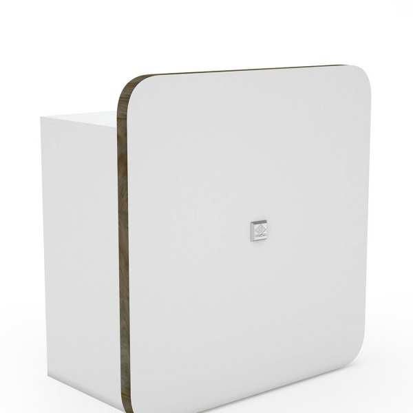 Caisse d'accueil IEco FH 1700 - stratifié blanc 41 avec tiroir et 2 rayons_0