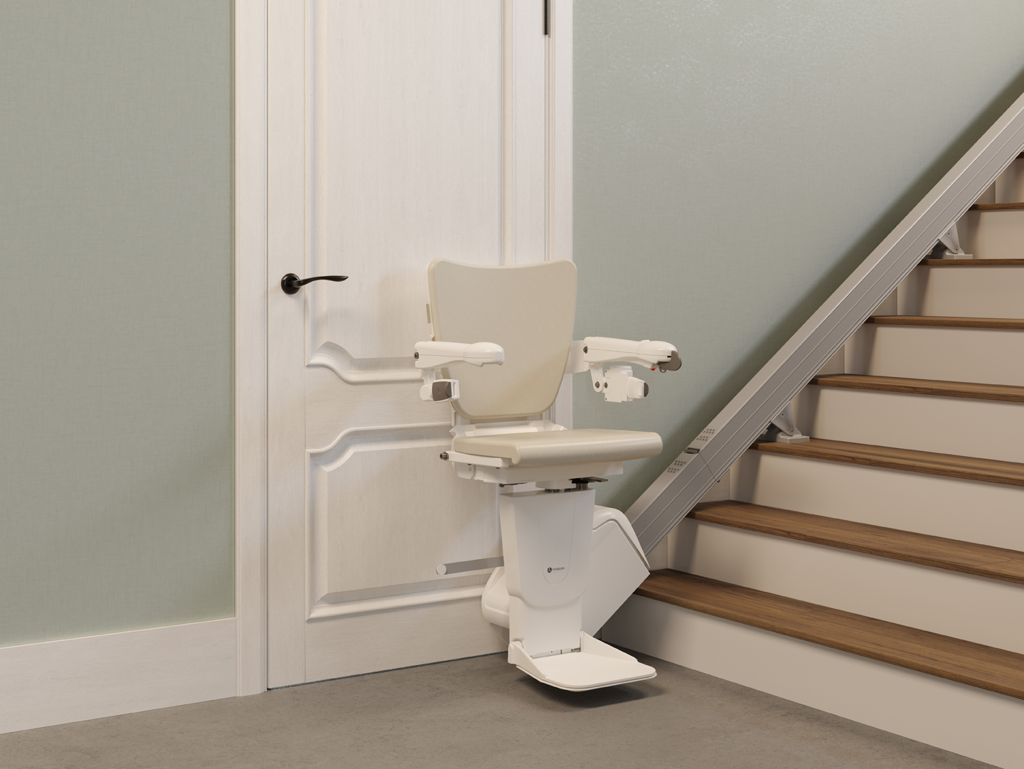 Fauteuil monte-escalier droit intérieur - HANDICARE 1100 - Disponible en Bretagne et à Nantes_0