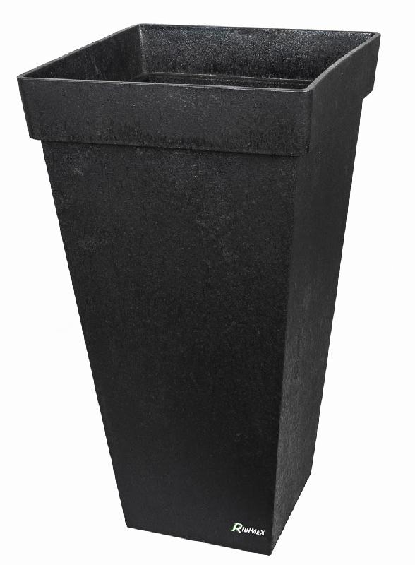 Pot de fleurs 'ROMANA' 37,8x37,8cm - hauteur 70cm - gris en caoutchouc recyclé - RIBIMEX PRGOMPF302_0