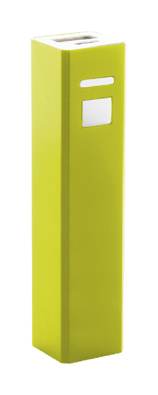 Power bank en aluminium - 2200 mAh - câble micro USB inclus - couleur jaune_0
