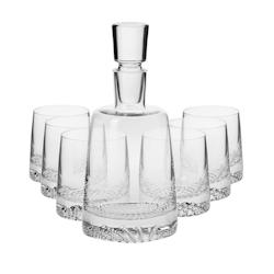 Service à Whisky 1 Carafe +Verres en cristallin sans Plomb - Collection Fjord  X 1   Everyverre - V-COFFRET-FJORD-WHY_0