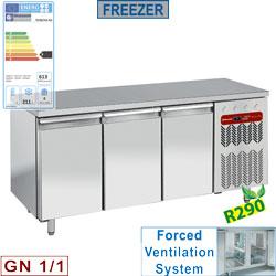 Table de travail refrigeree timbre négative ventilée 3 portes gn 1/1 405 l - TG3B/H-R2_0