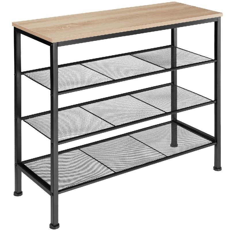 Tectake Étagère à chaussures PORT 80,5x30,5x72,5cm - Bois clair industriel, Chêne Sonoma - 404294 - marron acier 404294_0