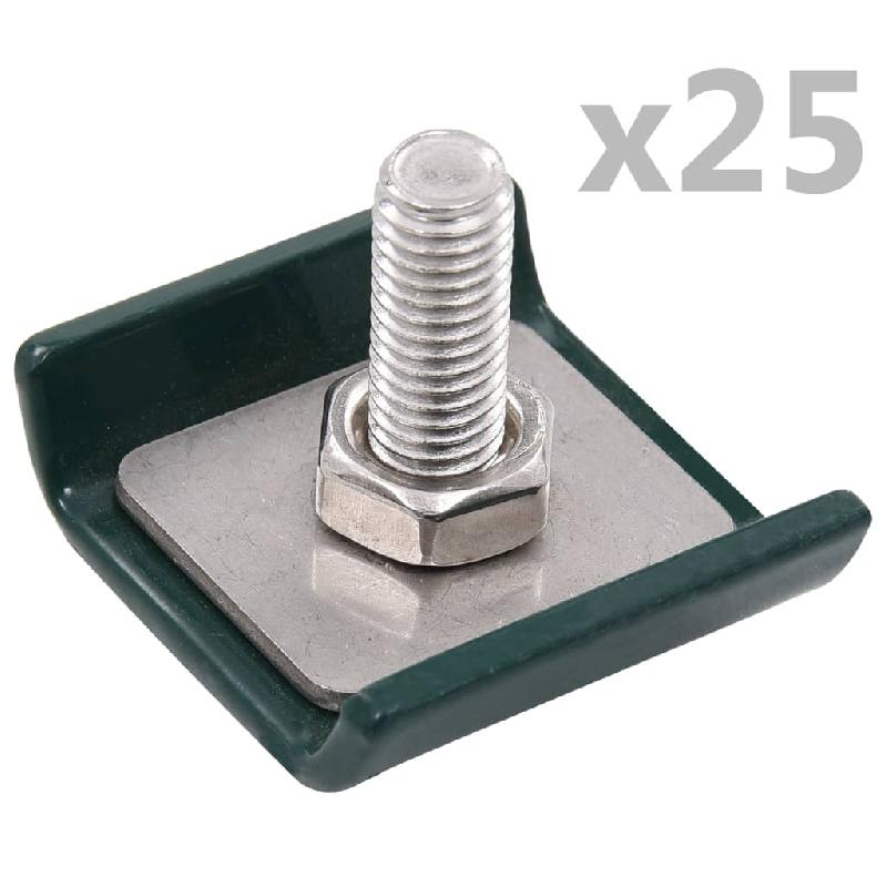 Vidaxl ensemble de 25 connecteurs de tapis de grille vert 144499_0