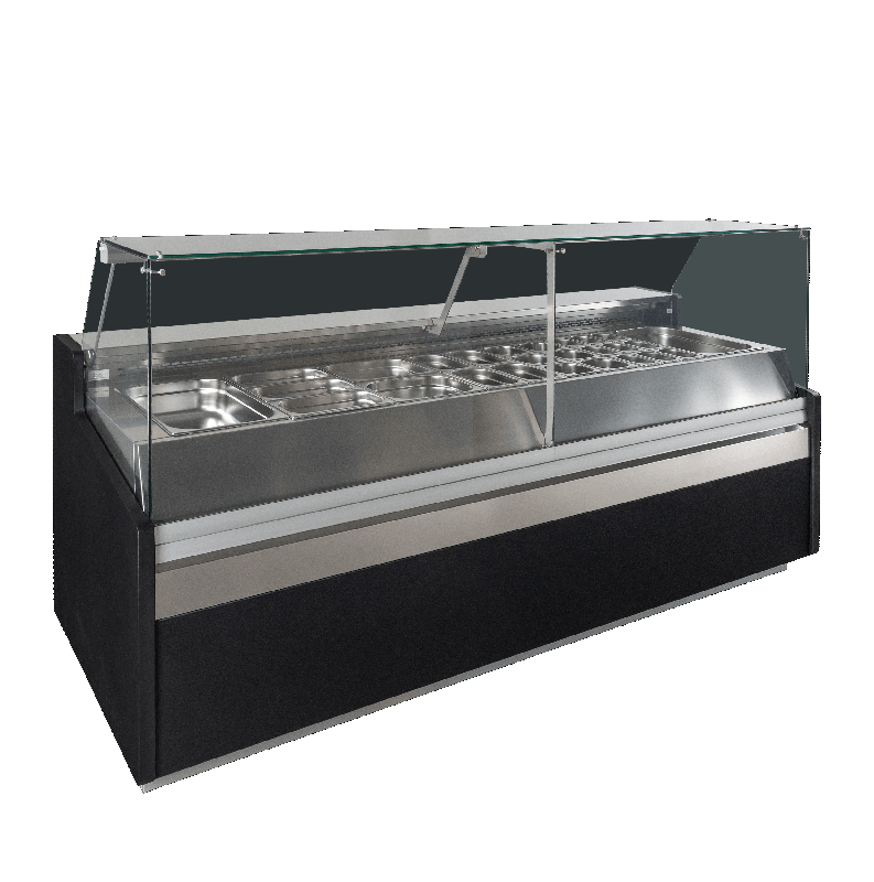Vitrine réfrigérée TEFCOLD SPID250 - Design élégant noir RAL9005, réfrigération ventilée et 4 portes pleines_0