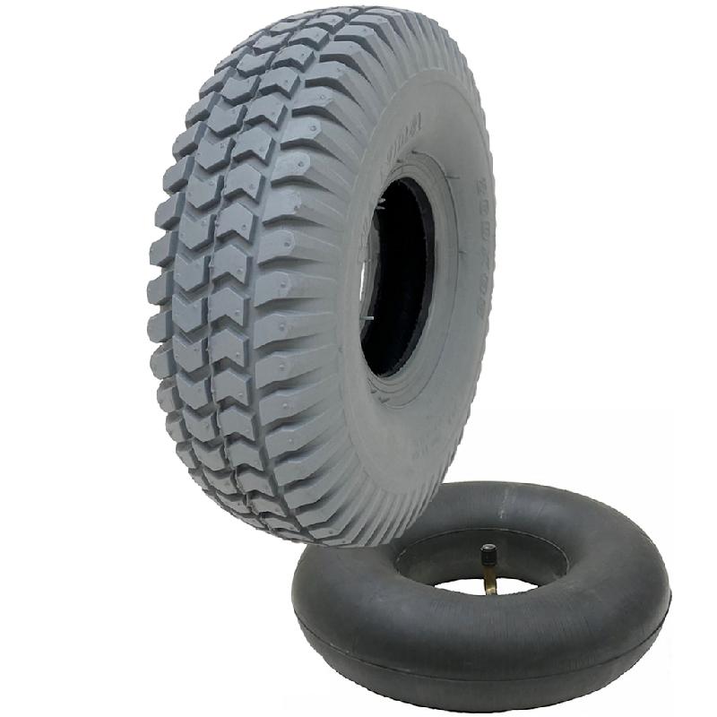 260x85 Grey Mobility Scooter Tyre  Tube Set 3.00x4 Tire P6023 Non Marking Tread_0