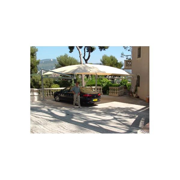 Abri voiture toile - 2 poteaux - 7,95 m x 5 m - grande résistance et garantie 10 ans_0