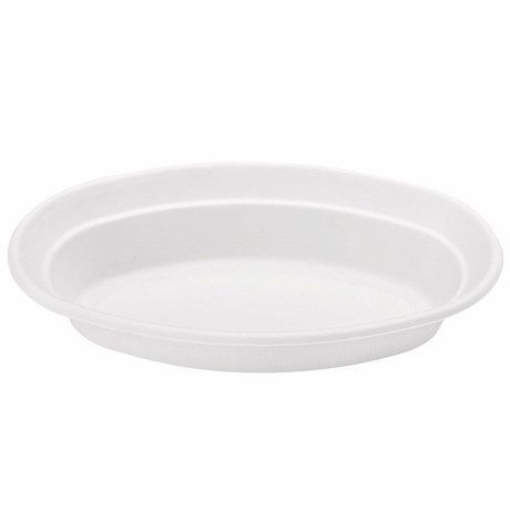 ASSIETTE OVALE BIONIC 26.3X19.9X2 CM CELLULOSE BLANC (VENDU PAR 1500)