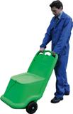 Bac à sel ou sable mobile vert - 75L en polyéthylène traité anti-UV avec roues et poignées ergonomiques_0
