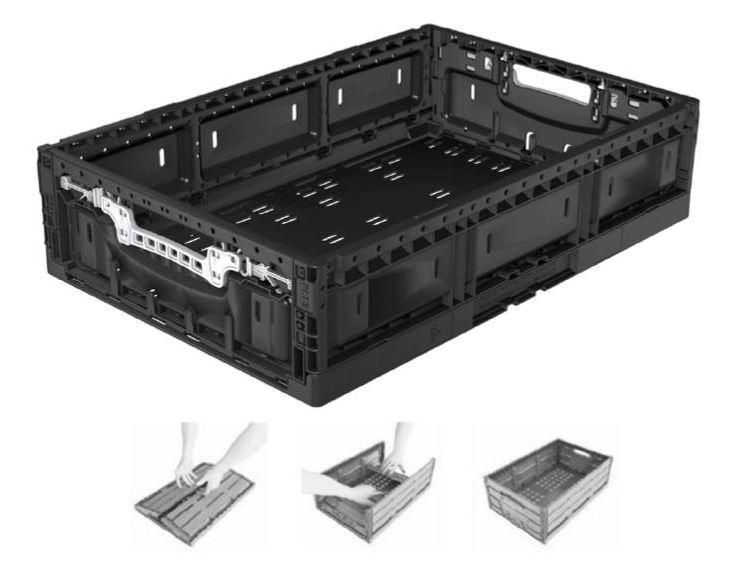 Bac pliable bloquant - 40 x 30 et 60 x 40 cm - hauteur 17 à 28,7 cm_0