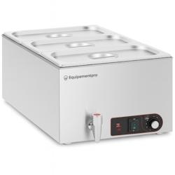Bain-marie Professionnel - 3 bacs Gastro - Robinet de vidange - Equipementpro - BM-1/3_0