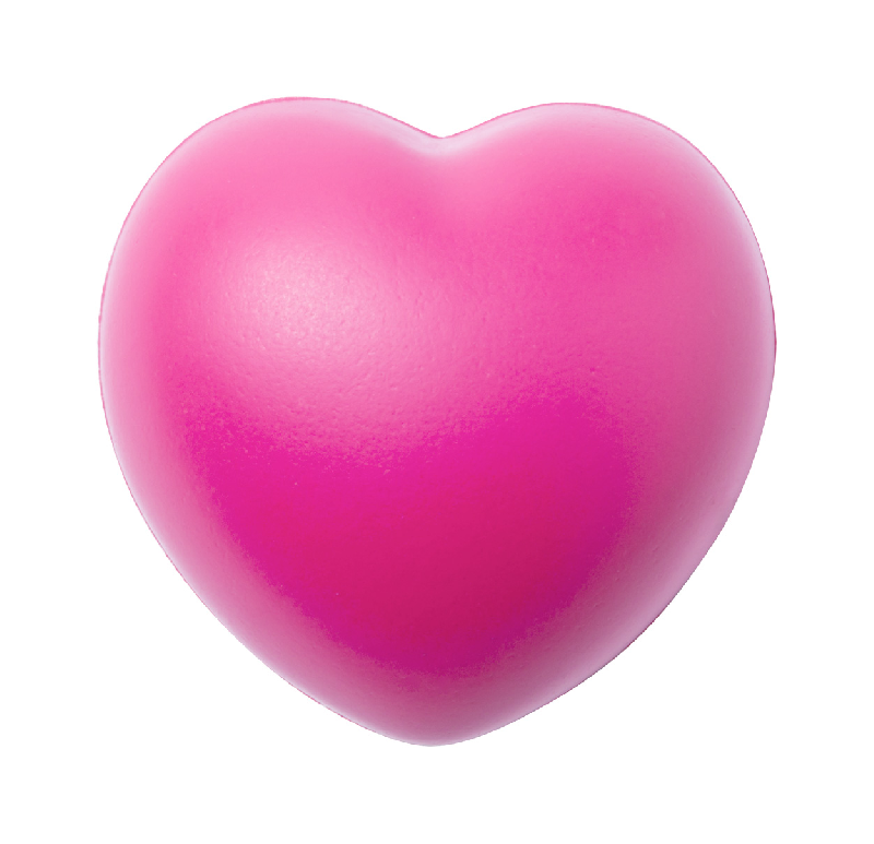 Balle anti-stress en forme de cœur - mousse PU - couleur rose - poids 19,15 g_0